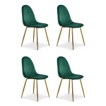 paris prix Lot de 4 Chaises en Velours "Waynor" 87cm Vert