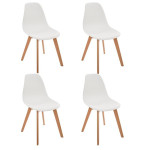 paris prix Lot de 4 Chaises Enfant "Scandinave" 58cm Blanc