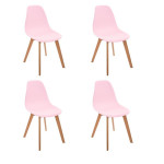 paris prix Lot de 4 Chaises Enfant "Scandinave" 58cm Rose