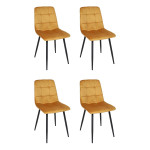 paris prix Lot de 4 Chaises "Mateo" 88cm Jaune Moutarde