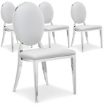 Paris Prix Lot De 4 Chaises Médaillon "Tatianna" 90cm Blanc
