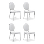 paris prix Lot de 4 Chaises Médaillon "Tatianna" 90cm Blanc