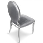 Paris Prix Lot De 4 Chaises Médaillon Velours "Tatianna" 90cm Argent