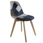 Paris Prix Lot De 4 Chaises Patchwork "Colmar" 85cm Bleu