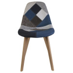Paris Prix Lot De 4 Chaises Patchwork "Colmar" 85cm Bleu