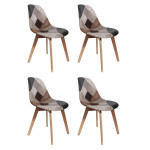 paris prix Lot de 4 Chaises Patchwork "Colmar" 85cm Gris