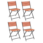 paris prix Lot de 4 Chaises Pliables "Jardin" 79cm Terracotta