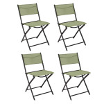 paris prix Lot de 4 Chaises Pliables "Jardin" 79cm Vert