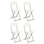 paris prix Lot de 4 Chaises Pliantes "Assise" 83cm Blanc