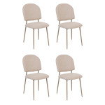 paris prix Lot de 4 Chaises Rembourrées "Kamili" 84cm Beige