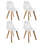 paris prix Lot de 4 Chaises Scandinave "Atun" 86cm Blanc