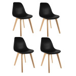 paris prix Lot de 4 Chaises Scandinave "Atun" 86cm Noir
