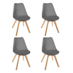 paris prix Lot de 4 Chaises Scandinave "Baya" 81cm Gris