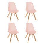 paris prix Lot de 4 Chaises Scandinave "Baya" 81cm Rose Poudré