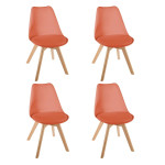 paris prix Lot de 4 Chaises Scandinave "Baya" 81cm Terracotta