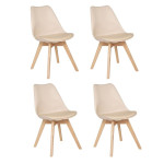 paris prix Lot de 4 Chaises Scandinave "Baya" 82cm Beige