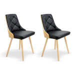 Paris Prix Lot De 4 Chaises Scandinave "Cargo" 79cm Chêne & Noir