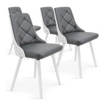 Paris Prix Lot De 4 Chaises Scandinave "Cargo" 79cm Gris & Blanc
