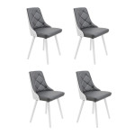 paris prix Lot de 4 Chaises Scandinave "Cargo" 79cm Gris & Blanc