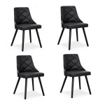 paris prix Lot de 4 Chaises Scandinave "Cargo" 79cm Noir