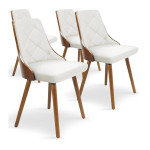 Paris Prix Lot De 4 Chaises Scandinave "Cargo" 79cm Noisette & Blanc