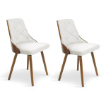 Paris Prix Lot De 4 Chaises Scandinave "Cargo" 79cm Noisette & Blanc