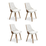paris prix Lot de 4 Chaises Scandinave "Cargo" 79cm Noisette & Blanc