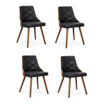 paris prix Lot de 4 Chaises Scandinave "Cargo" 79cm Noisette & Noir