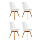 paris prix Lot de 4 Chaises Scandinave "Coquil" 81cm Blanc