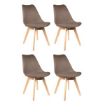 paris prix Lot de 4 Chaises Scandinave "Coquil" 81cm Taupe