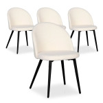 Paris Prix Lot De 4 Chaises Scandinaves "Bouclette" 75cm Crème