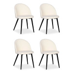 paris prix Lot de 4 Chaises Scandinaves "Bouclette" 75cm Crème