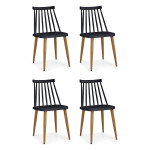 paris prix Lot de 4 Chaises Scandinaves "Estelle" 77cm Noir