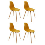 paris prix Lot de 4 Chaises Scandinaves "Phénix" 81cm Moutarde