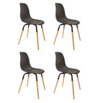 paris prix Lot de 4 Chaises Scandinaves "Phénix" 81cm Noir