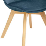 Paris Prix Lot De 4 Chaises Velours "Baya" 81cm Bleu Canard