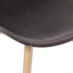 Paris Prix Lot De 4 Chaises Velours "Baya" 81cm Gris Galet