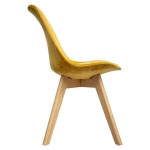 Paris Prix Lot De 4 Chaises Velours "Baya" 81cm Jaune Ocre