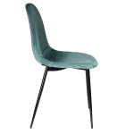 Paris Prix Lot De 4 Chaises Velours "Giulia" 85cm Bleu Canard