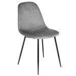 Paris Prix Lot De 4 Chaises Velours "Giulia" 85cm Gris