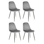 paris prix Lot de 4 Chaises Velours "Giulia" 85cm Gris