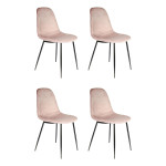 paris prix Lot de 4 Chaises Velours "Giulia" 85cm Rose