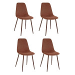 paris prix Lot de 4 Chaises Velours "Roka" 85cm Terracotta