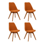 paris prix Lot de 4 Chaises Vintage "Baya" 79cm Ambre