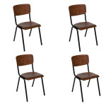 paris prix Lot de 4 Chaises Vintage "Kiel" 83cm Naturel