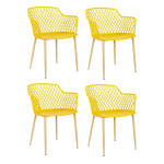 paris prix Lot de 4 Fauteuils Design "Malaga" 80cm Jaune