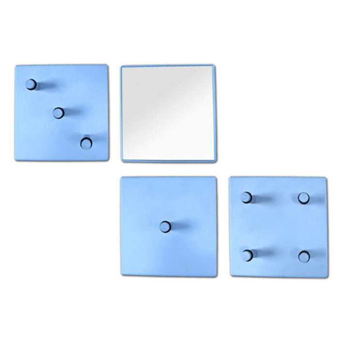 Paris Prix Lot De 4 Patères En Métal "Laqué" 15cm Bleu