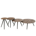 Paris Prix Lot De 4 Tables Basses En Bois "Teck" 70cm Naturel