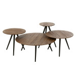 paris prix Lot de 4 Tables Basses en Bois "Teck" 70cm Naturel
