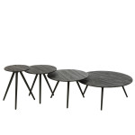 Paris Prix Lot De 4 Tables Basses En Bois "Teck" 70cm Noir